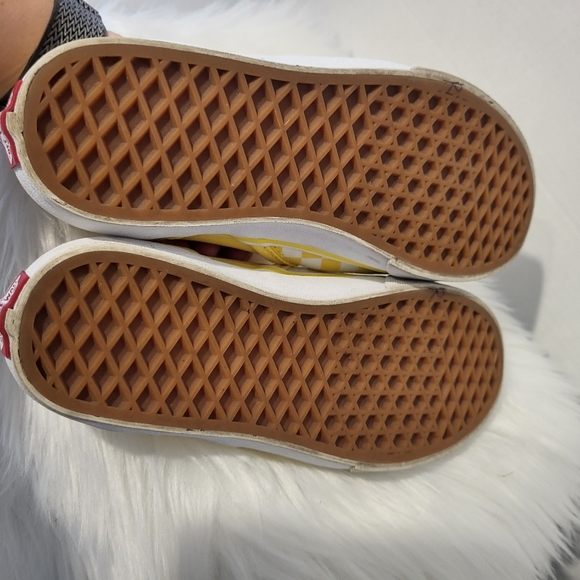 Vans Kids Yellow Checkered Slip-On Shoes, Size 5.5 - Picture 5 of 5